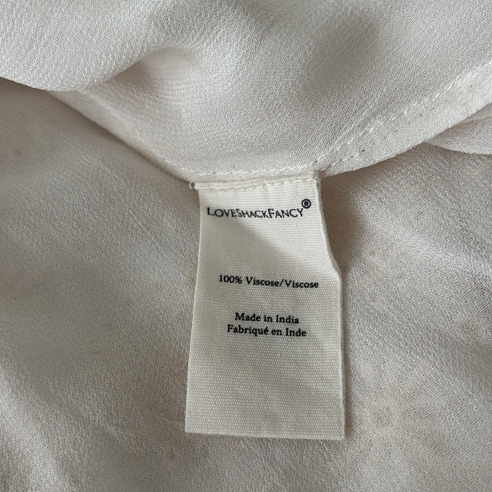 Loveshackfancy Cream Eyelet Button-Front Midi Dre… - image 7